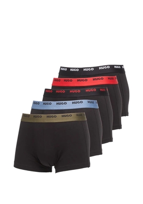 HUGO logo waistband boxers set of five - Black