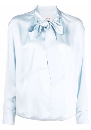 Lanvin ribbon-fastened silk blouse - Blue