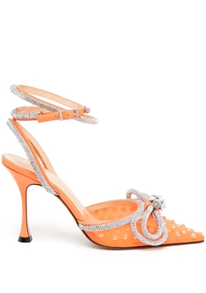 MACH & MACH crystal-embellished pumps - Orange