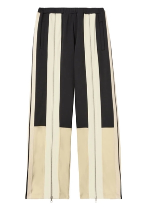 Palm Angels zip-detailing striped trousers - Black