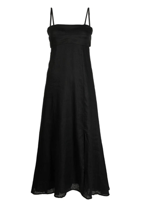 Faithfull the Brand square-neck linen midi dress - Black