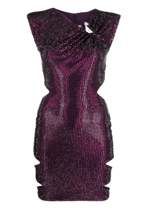 Philipp Plein crystal-embellished minidress - Purple