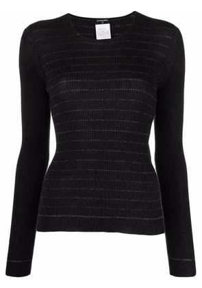 CHANEL Pre-Owned 2003 metallic-threaded knitted top - Grey