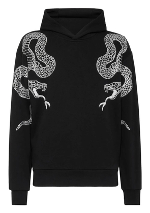 Philipp Plein crystal-snake hoodie - Black