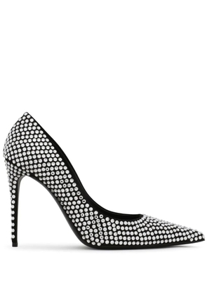 Dolce & Gabbana 105mm rhinestone-embellished satin pumps - Black