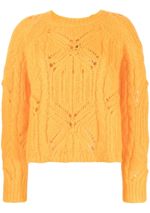 TWINSET open cable-knit long-sleeve jumper - Orange