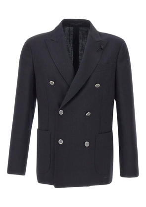 Lardini herringbone-pattern double-breasted blazer - Blue