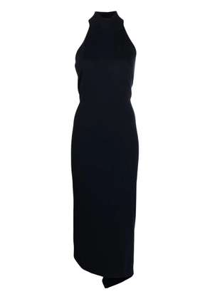 FENDI funnel-neck sleeveless ribbed-knit dress - Blue