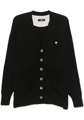 Undercover floral-appliqué cardigan - Black