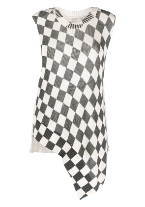 MM6 Maison Margiela checkerboard-print knitted top - White
