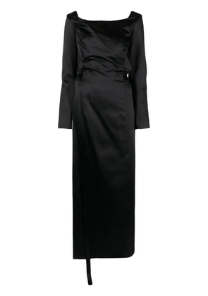 LITKOVSKA lace-up detail maxi dress - Black