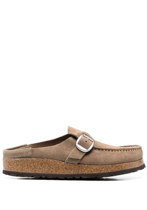 Birkenstock buckle-fastened suede mules - Neutrals