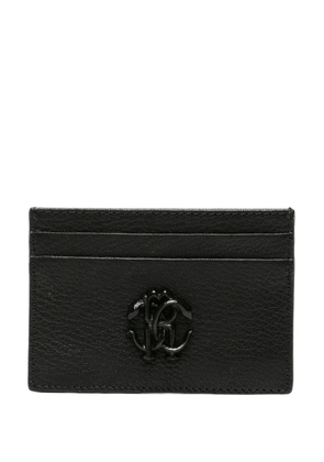 Roberto Cavalli RC-plaque leather cardholder - Black