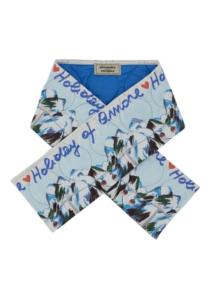 alessandro enriquez quilted printed scarf - Blue