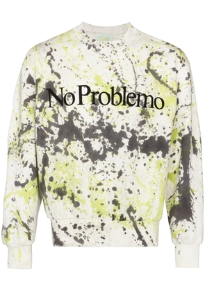 Aries No Problemo paint-print sweatshirt - Neutrals