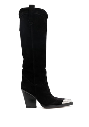 Paris Texas 100mm suede knee-length boots - Black