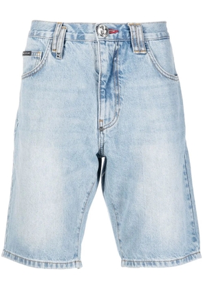 Philipp Plein knee-length denim shorts - Blue