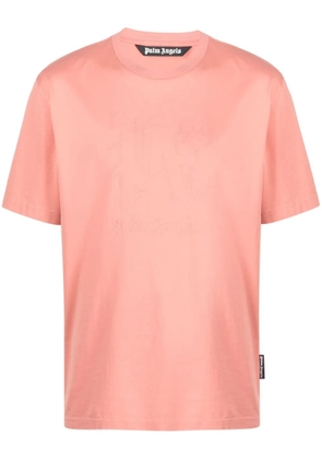 Palm Angels monogram-embroidered cotton T-shirt - Pink
