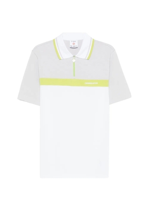 Casablanca colour block zip polo shirt - White
