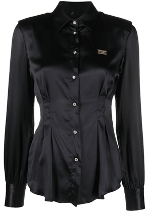 Philipp Plein button-up padded-shoulder shirt - Black