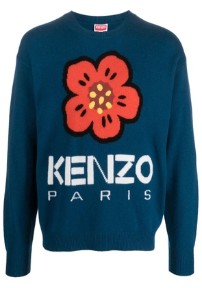 Kenzo Boke Flower intarsia-knit jumper - Blue