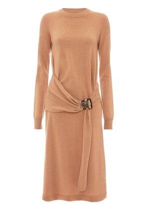JW Anderson buckled-waist knit dress - Brown