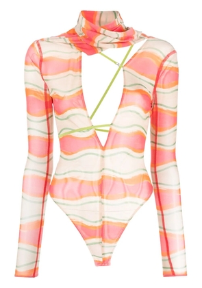 Jacquemus Le Abanaba semi-sheer bodysuit - Pink