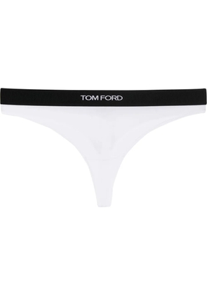 TOM FORD logo-waistband thong - White