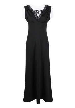 MOSCHINO JEANS logo-print layered maxi dress - Black