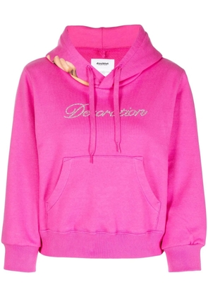 Doublet rhinestone-logo detail hoodie - Pink