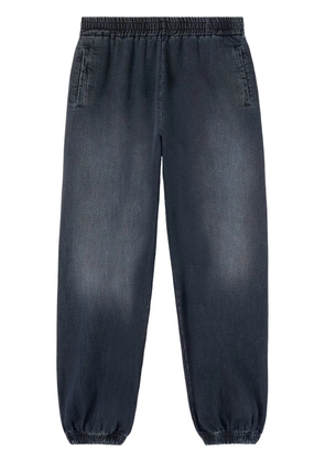 Palm Angels monogram-print elasticated jeans - Blue