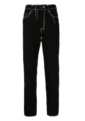 Y's contrast-stitch jeans - Black