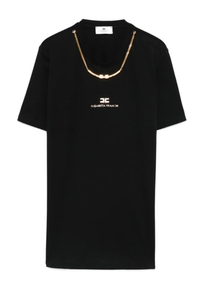 Elisabetta Franchi chain-embellished cotton T-shirt - Black