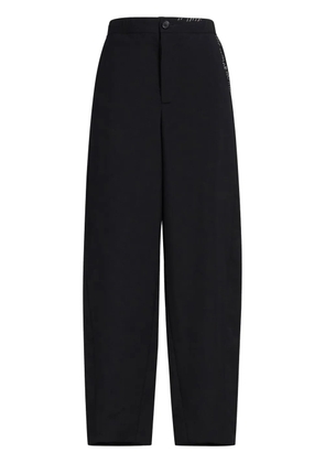 Marni logo-embroidered tapered trousers - Black