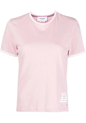 Thom Browne contrast-trim T-shirt - Pink