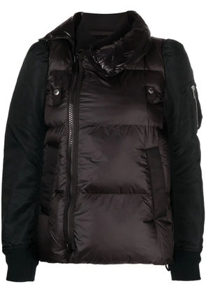 sacai zip-up puffer jacket - Black