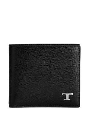 Tod's logo-plaque leather wallet - Black