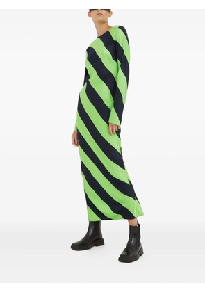 SAMSOE SAMSOE striped long-sleeves maxi dress - Green