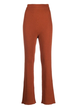 PAULA ribbed-knit flared trousers - Orange