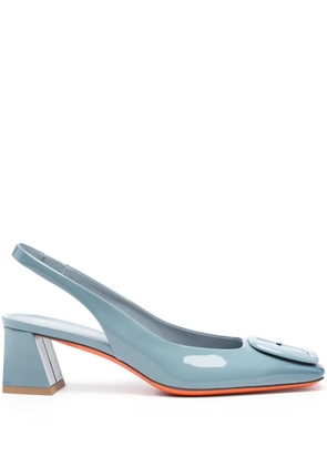 Santoni 50mm patent-leather pumps - Blue