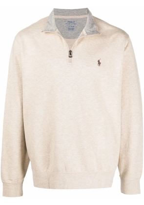 Polo Ralph Lauren logo patch Zip Pullover - Neutrals