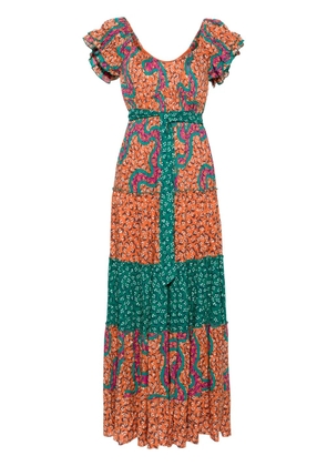 DVF Diane von Furstenberg Alejandro graphic-print maxi dress - Orange