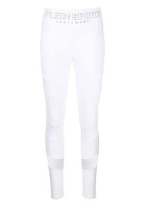 Plein Sport Statement cotton-blend leggings - White