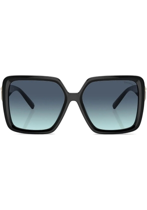 Tiffany & Co Eyewear oversize-frame logo-plaque sunglasses - Black