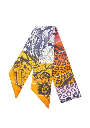 Hermès Pre-Owned 2000s Twilly Jungle Love ribbon scarf - Orange