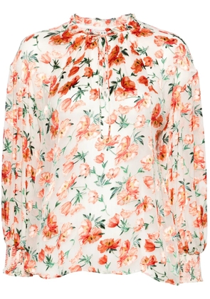 alice + olivia Julius floral-jacquard organza blouse - Neutrals