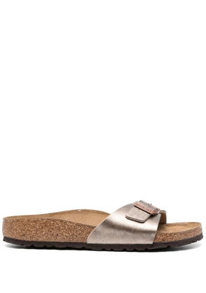 Birkenstock Madrid metallic-effect leather sandals - Grey