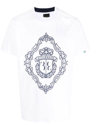 Billionaire logo-embroidered short-sleeve T-shirt - White