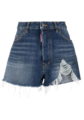 DSQUARED2 distressed denim shorts - Blue