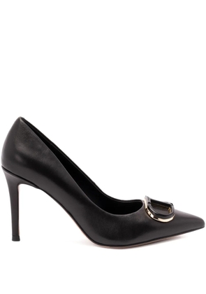 TWINSET 90mm leather pointed-toe pumps - Black